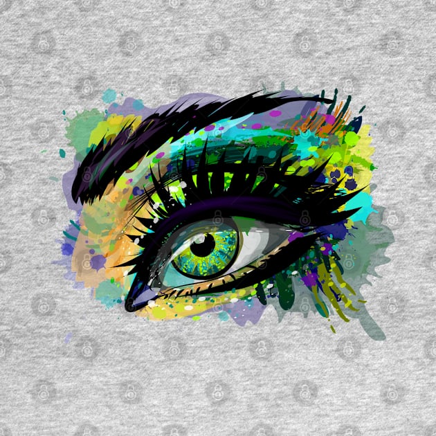 female eye splash watercolor by Mako Design 